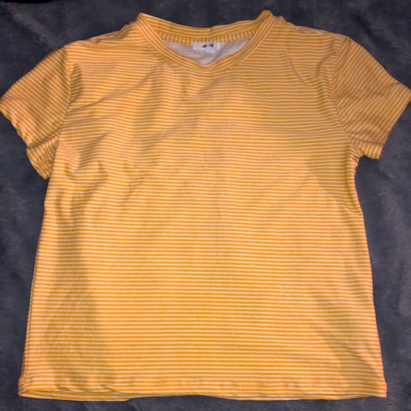 Yellow and white stripped t-shirt - Picture 1 of 3